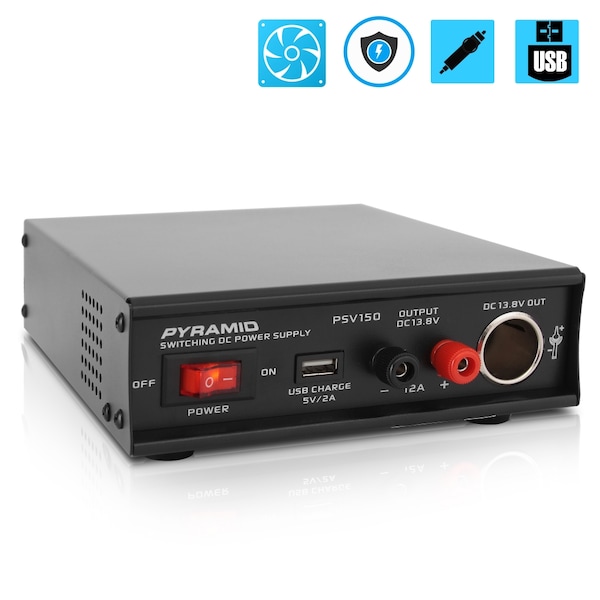 Pyramid Universal Compact Bench Power Supply- 12Amp Variable Linear Regulated Home Lab Benchtop AC-DC Power PSV150 - main